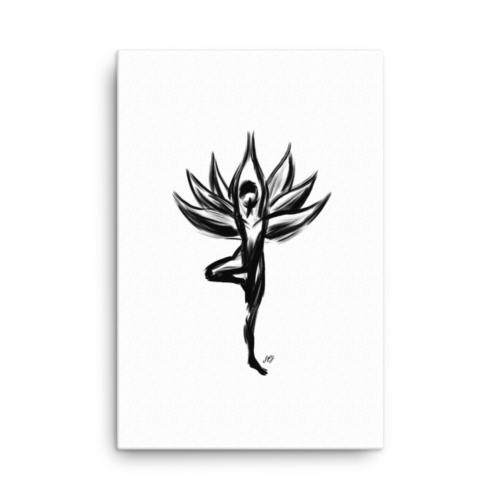 Tree Pose, Lotus Yoga Canvas